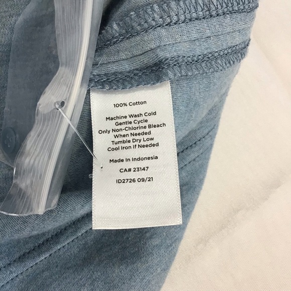 Haven Well Within Organic Cotton Interlock Henley Dress Blue Size M - Picture 4 of 11